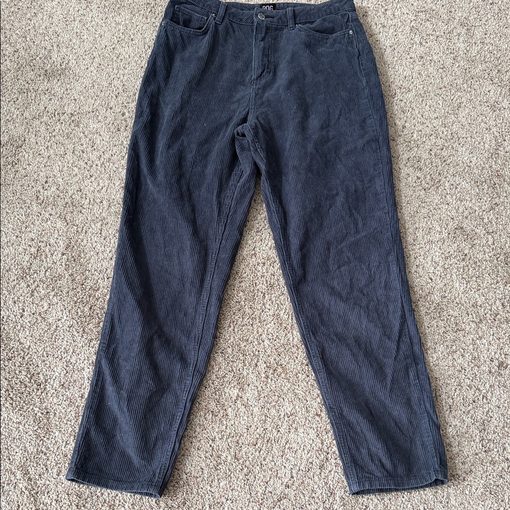 BDG Women's Mom High Rise Dark Blue Corduroy Pants